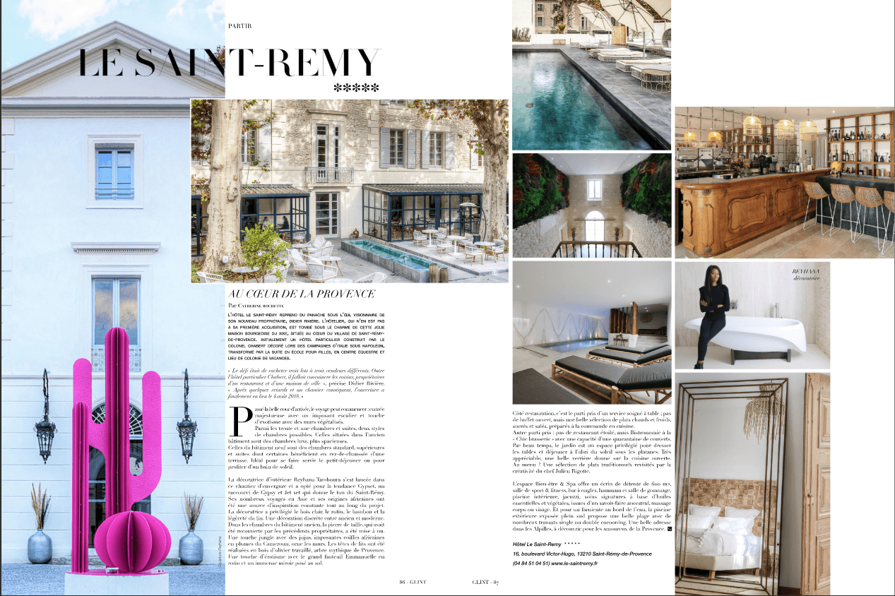 Magazine sur l'hôtel Le Saint-Rémy en Provence.